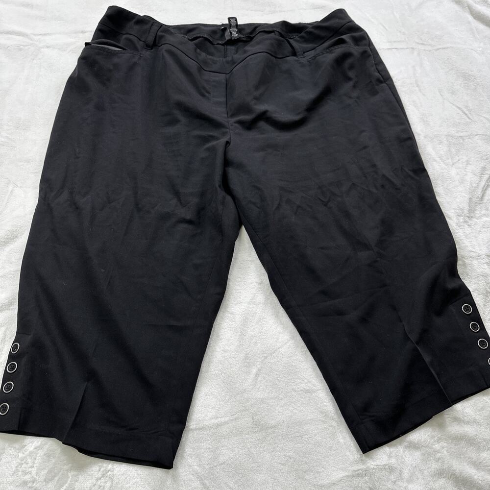 New Directions Cropped Pants Womens Plus Size 24W Black Pull On Stretch Comfort